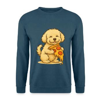 Maltipoo & Pizza – Lustiger Food-Hund - Unisex Pullover - Indigoblau - Vorne