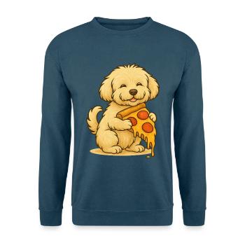 Maltipoo & Pizza – Lustiger Food-Hund - Unisex Pullover - Indigoblau - Vorne
