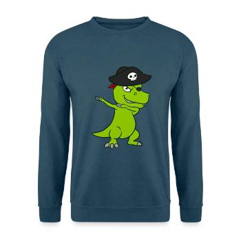 Pirat Dino Dinosaurier Piraten - Unisex Pullover - Indigoblau - Vorne