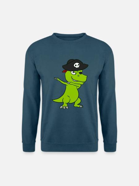 Pirat Dino Dinosaurier Piraten - Unisex Pullover - Indigoblau