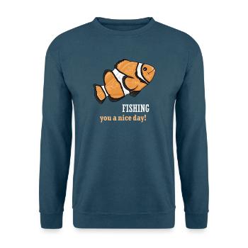 Clownfisch Humor Shirt – Fischers Freude - Unisex Pullover - Indigoblau - Vorne