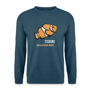 Clownfisch Humor Shirt – Fischers Freude - Unisex Pullover - Indigoblau - Vorne