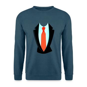 Fake Anzug Mit Krawatte Overall Kostüm - Unisex Pullover - Indigoblau - Vorne