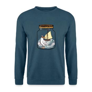 maritim Möwe Flaschenpost Möwen Segelschiff - Unisex Pullover - Indigoblau - Vorne