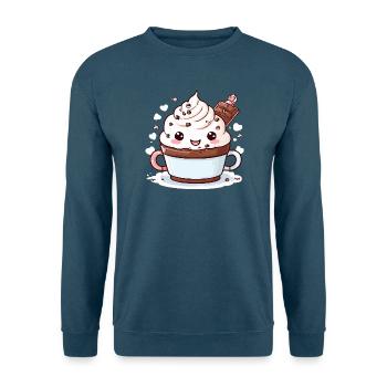 Charmanter Kakao-Begleiter - Unisex Pullover - Indigoblau - Vorne