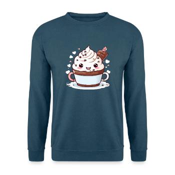 Charmanter Kakao-Begleiter - Unisex Pullover - Indigoblau - Vorne