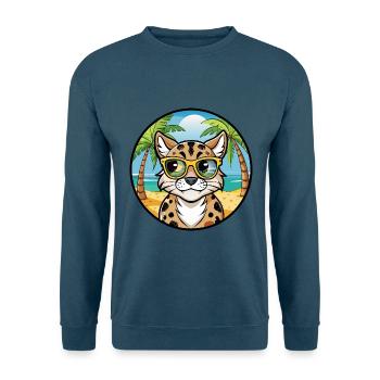 Australische gefleckte Nebelkatzenrasse Cartoon Beach - Unisex Pullover - Indigoblau - Vorne