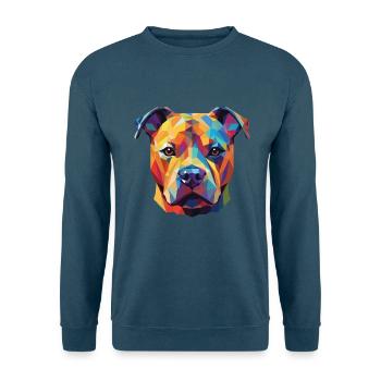 Staffordshire Bullterrier Staffie Hund Aquarell - Unisex Pullover - Indigoblau - Vorne