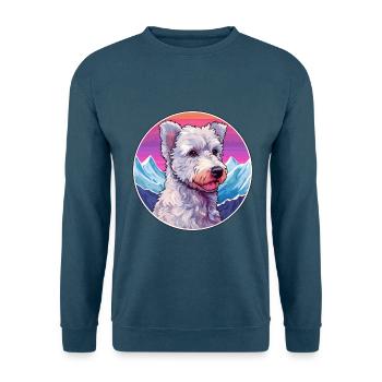 Pumi Hunderasse Karikatur Kawaii Aquarell - Unisex Pullover - Indigoblau - Vorne