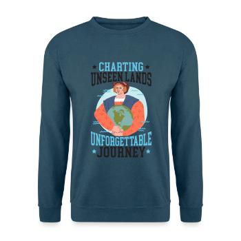 Ungesehene Länder kartografieren Unvergessliche Re - Unisex Pullover - Indigoblau - Vorne