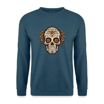 Calavera Sugar Skull - Unisex Pullover - Indigoblau - Vorne