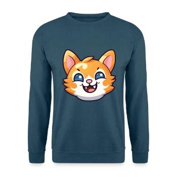 Bambino Katze Cartoon Aquarell Illustration - Unisex Pullover - Indigoblau - Vorne