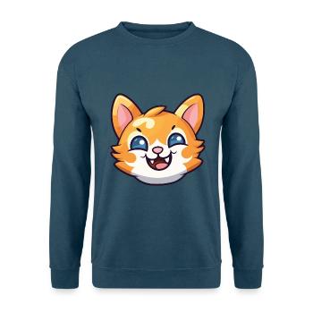 Bambino Katze Cartoon Aquarell Illustration - Unisex Pullover - Indigoblau - Vorne