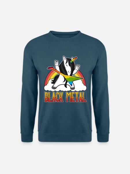 Black Metal Deathmetal Metalcore Rocker Unicorn - Unisex Pullover - Indigoblau