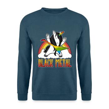 Black Metal Deathmetal Metalcore Rocker Unicorn - Unisex Pullover - Indigoblau - Vorne