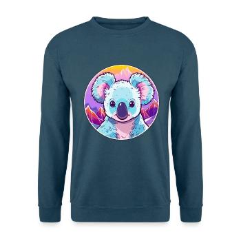 Koala Aquarell Karikatur Kawaii Haustier Tier Farbefu - Unisex Pullover - Indigoblau - Vorne