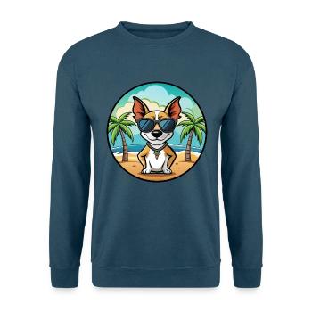 Decker Rat Terrier Hunderasse Cartoon Sonnenbrille - Unisex Pullover - Indigoblau - Vorne
