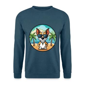 Decker Rat Terrier Dog Breed Cartoon Sunglasses - Unisex Sweatshirt - indigo blue - Front