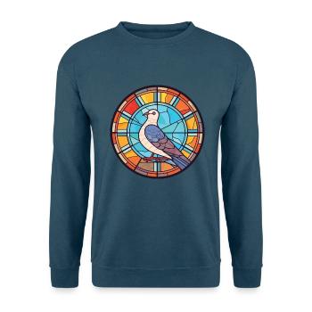 Taube buntes Aquarell Tier Haustier Illustration - Unisex Pullover - Indigoblau - Vorne