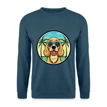 Englischer Cocker Spaniel Hunderasse Cartoon Beach - Unisex Pullover - Indigoblau - Vorne