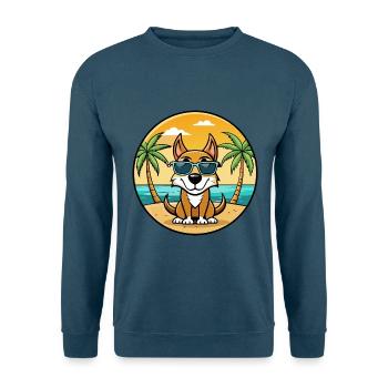 Lettischer Jagdhund Rasse Cartoon Sonnenbrille Strand - Unisex Pullover - Indigoblau - Vorne