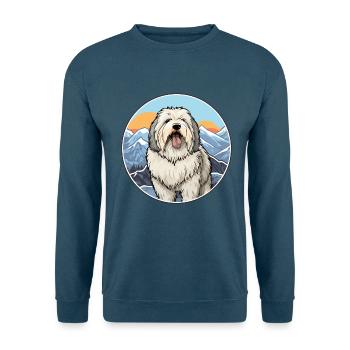 Alter englischer Schäferhund Hunderasse Cartoon Kawaii Wate - Unisex Pullover - Indigoblau - Vorne