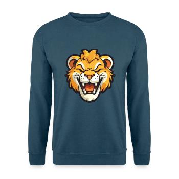 Liger Hybrid-Löwe Tiger Katze Karikatur Aquarell Kunst - Unisex Pullover - Indigoblau - Vorne