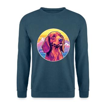 Irischer roter Setter Hund Rasse Cartoon Kawaii Watercol - Unisex Pullover - Indigoblau - Vorne