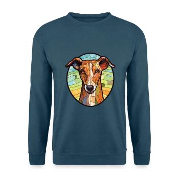 Lurcher Hunderasse Bunte Aquarell-Illustration - Unisex Pullover - Indigoblau - Vorne