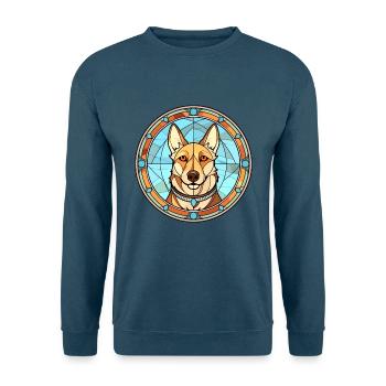 Westsibirische Laika-Hunderasse Buntglasfarbe - Unisex Pullover - Indigoblau - Vorne