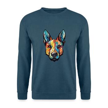 Holländischer Schäferhund Rasse Aquarell Illustration - Unisex Pullover - Indigoblau - Vorne