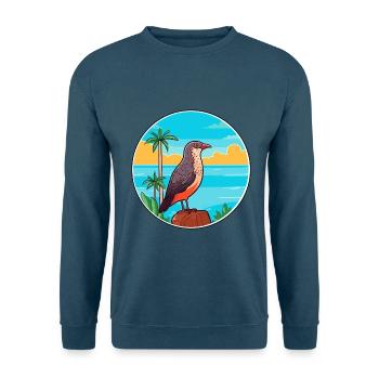 Kuckuck Aquarell Cartoon Kawaii Clipart Tier - Unisex Pullover - Indigoblau - Vorne