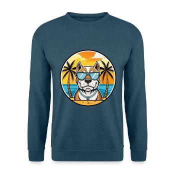 Bully Kutta Chien Race Dessin Animé Lunettes De Soleil Plage - Sweat-shirt Unisexe - bleu indigo - Devant