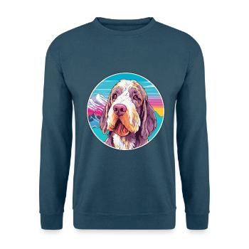 Spinone Italiano reinrassige Hunderasse Cartoon Kawaii - Unisex Pullover - Indigoblau - Vorne