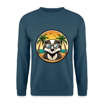 Badger Funny Cartoon Summer Beach Sunglasses Cool - Unisex Sweatshirt - indigo blue - Front