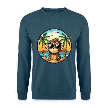 Affe Lustige Cartoon Sommer Strand Sonnenbrille Cool - Unisex Pullover - Indigoblau - Vorne