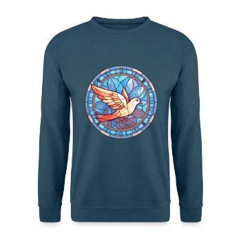 Taube bunte Aquarell-Tier-Haustier-Illustration - Unisex Pullover - Indigoblau - Vorne