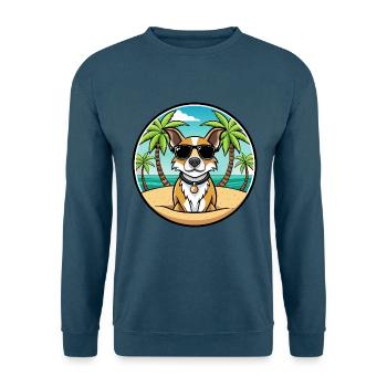 Braque Auvergne Hunderasse Cartoon Sonnenbrille Strand - Unisex Pullover - Indigoblau - Vorne