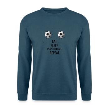 Eat sleep play Fußball - Unisex Pullover - Indigoblau - Vorne