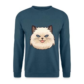 Himalaya-Katze-Karikatur-Aquarell-Illustration - Unisex Pullover - Indigoblau - Vorne