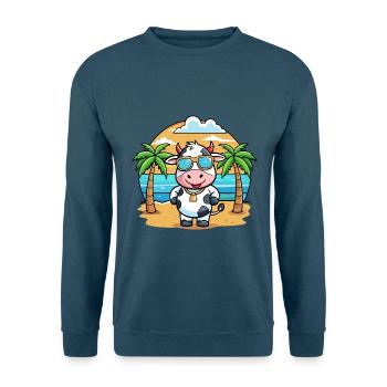 Kuh Lustige Cartoon Sommer Strand Sonnenbrille - Unisex Pullover - Indigoblau - Vorne