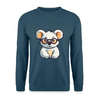 Koala trägt Brille Karikatur Kawaii Illustration - Unisex Pullover - Indigoblau - Vorne