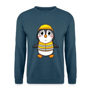 Topping out penguin house building house building gift - Unisex Sweatshirt - indigo blue - Front