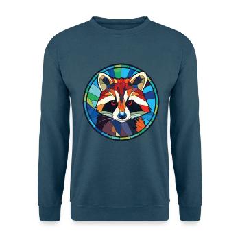 Waschbär bunte Aquarell Tier Illustration - Unisex Pullover - Indigoblau - Vorne