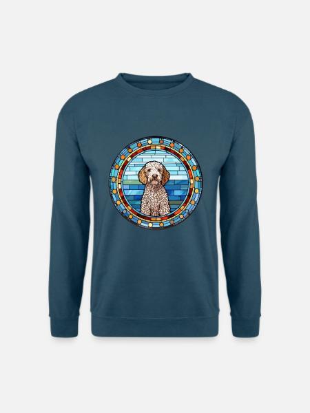 Spanischer Wasserhund Rasse Buntes Glas Wat - Unisex Pullover - Indigoblau