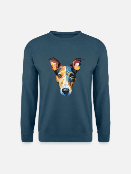 Glatte Foxterrier-Hunderasse buntes Aquarell - Unisex Pullover - Indigoblau