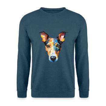 Glatte Foxterrier-Hunderasse buntes Aquarell - Unisex Pullover - Indigoblau - Vorne