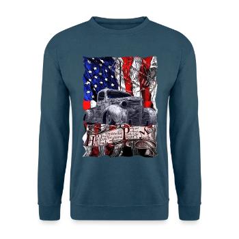 Patriotischer Oldtimer Collage - Unisex Pullover - Indigoblau - Vorne