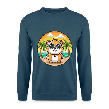 Cochon d’Inde Drôle Dessin Animé Plage Été Lunettes de soleil - Sweat-shirt Unisexe - bleu indigo - Devant