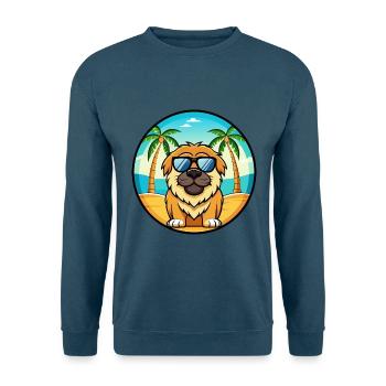 Tibetische Dogge Hunderasse Cartoon Sonnenbrille Strand - Unisex Pullover - Indigoblau - Vorne